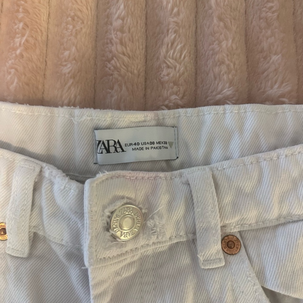 Zara White Denim Shorts